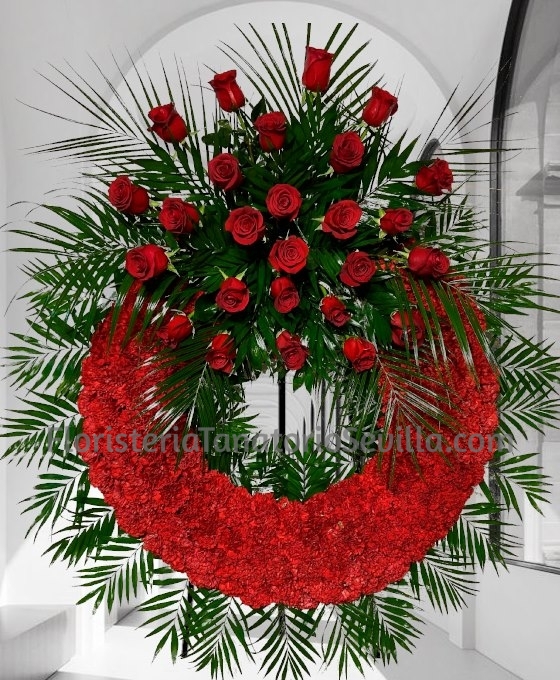 Corona Funeraria clavel supreme roja para tanatorio